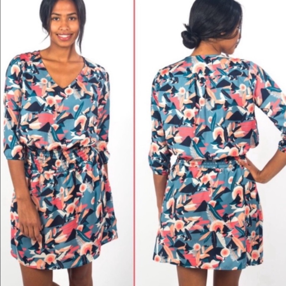 Betabrand Sneaker Dress Floral Rainforest Birds L
